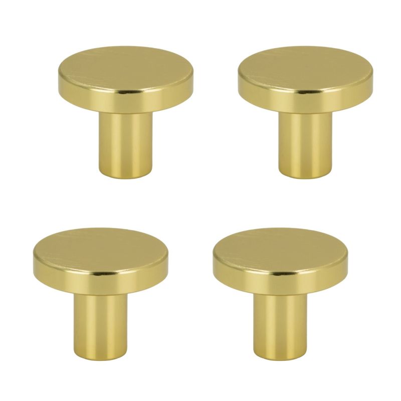 4 x Gałka meblowa okrągła metal 2,5cm złoto szczotkowane 4 szt