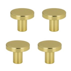 4 x Gałka meblowa okrągła metal 2,5cm złoto szczotkowane 4 szt