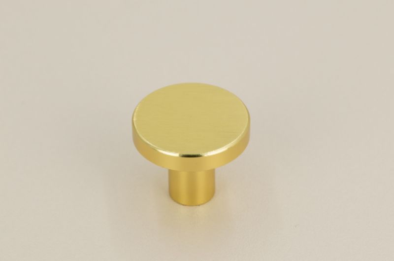 4 x Gałka meblowa okrągła metal 2,5cm złoto szczotkowane 4 szt