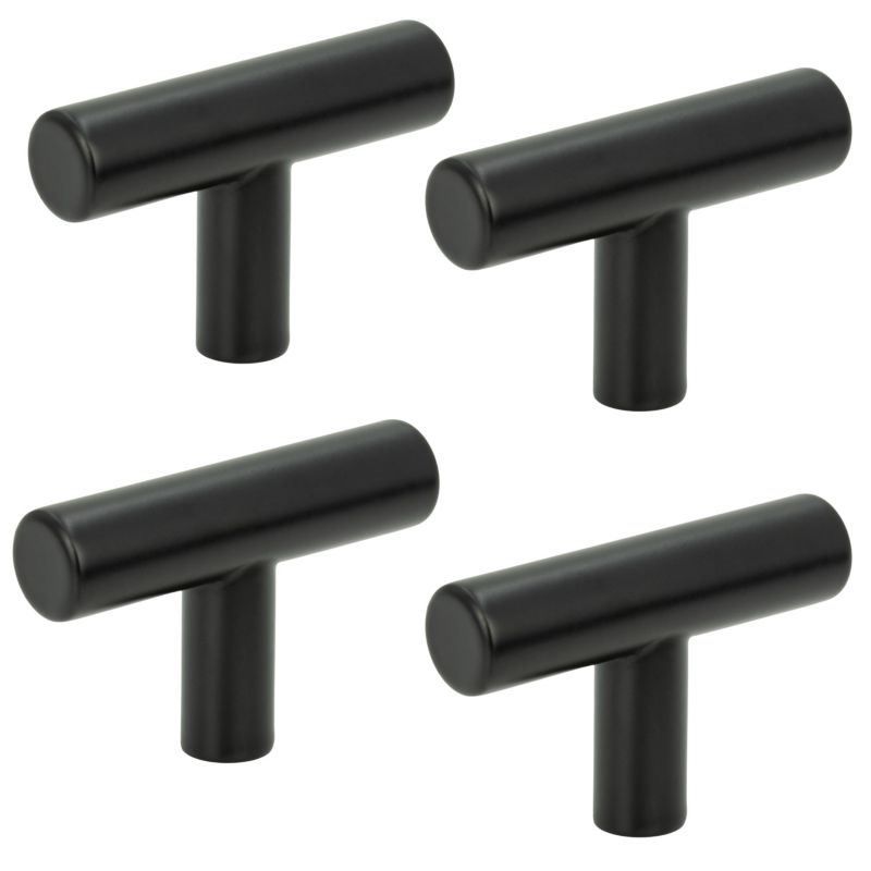 4 x Gałka meblowa reling metalowa czarna nowoczesna 4 szt