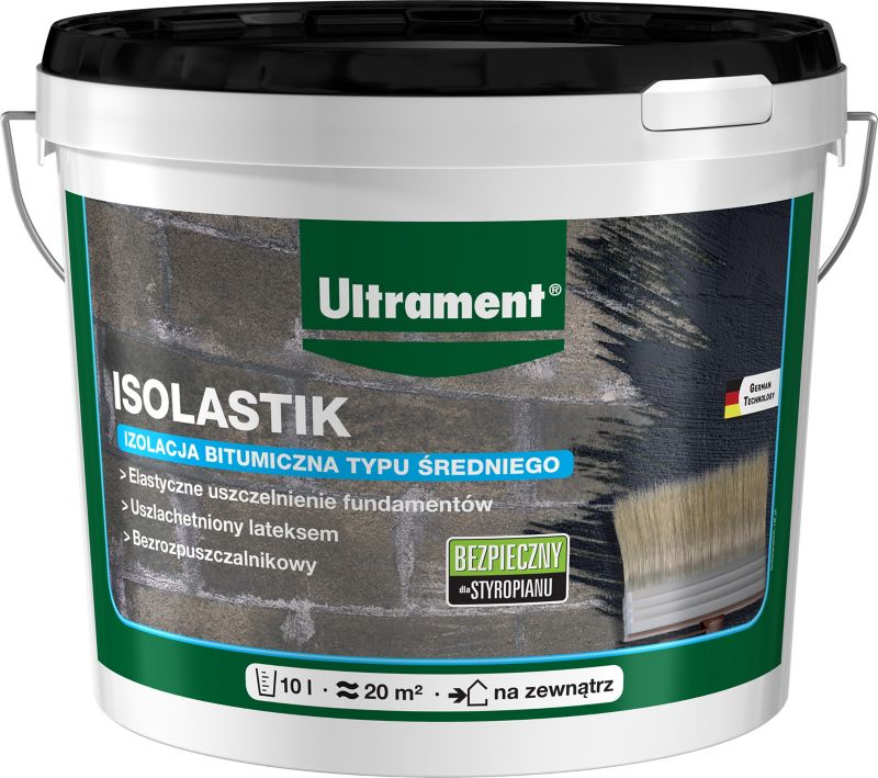 Izolacja bitumiczna średniowarstwowa Ultrament Isolastik 10 l