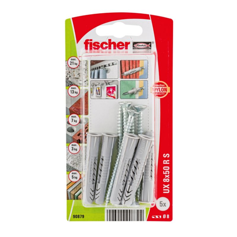 Kołki uniwersalne z wkrętami Fischer UX 8 x 50 mm 5 szt.