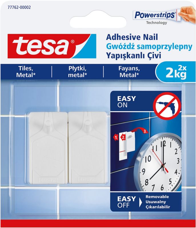 Tesa Gwóźdź samoprzylepny do płytek, 2 szt. do 2kg
