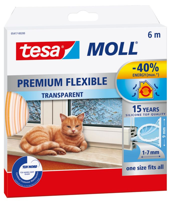 Tesa Uszczelka silikonowa bezbarwna 6 m