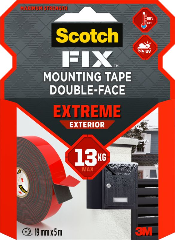 3M Scotch-Fix Supermocna zewnętrzna taśma mocująca, 19 mm x 5 m - 1 rolka