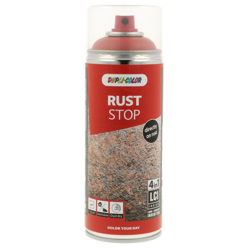Lakier antykorozyjny Dupli Color Rust Stop RAL 3000 czerwony 0,4 l