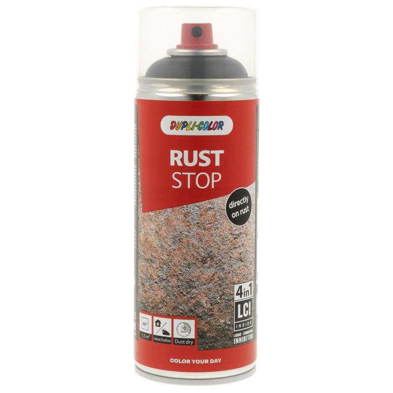 Lakier antykorozyjny Dupli Color Rust Stop RAL 9005 czarny 0,4 l
