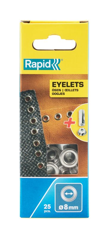 Oczka Rapid śr. 8 mm z kowadełkiem 25 szt.