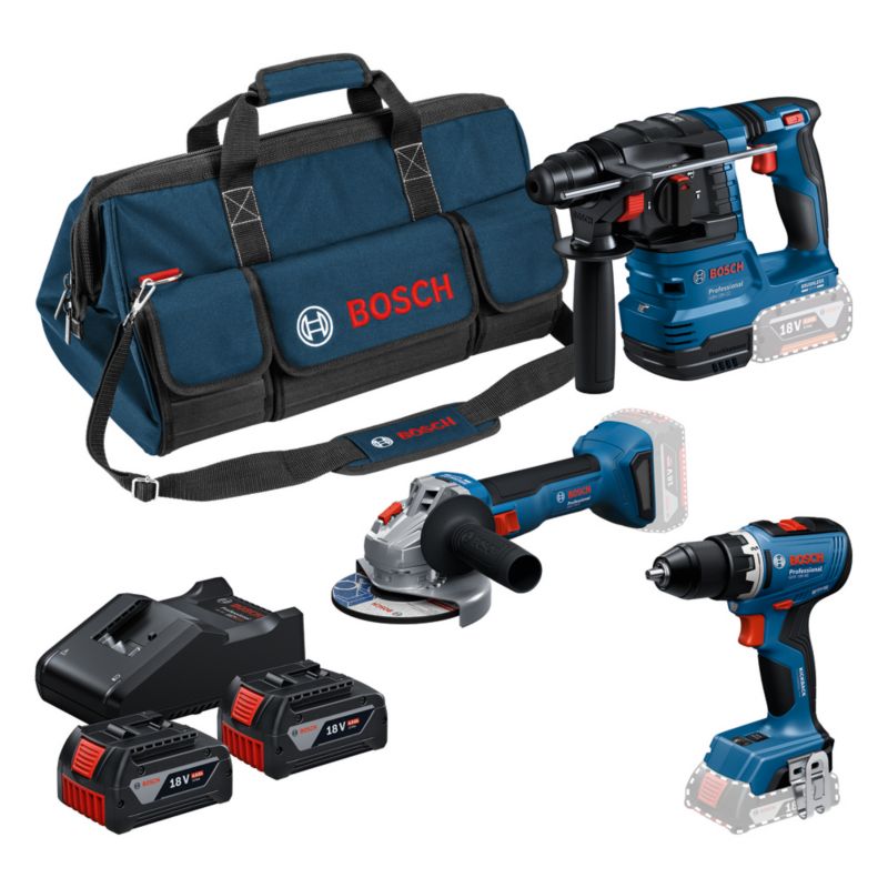 Zestaw elektronarzędzi Bosch Professional 2 x 4 Ah z torbą