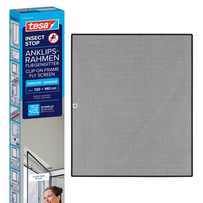 Moskitiera ramkowa Tesa 1,2 x 1,4 m antracyt