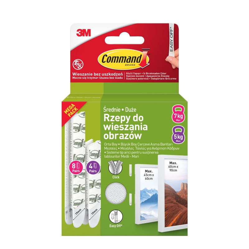 3M Command Rzepy do wieszania obrazów max 7 kg
