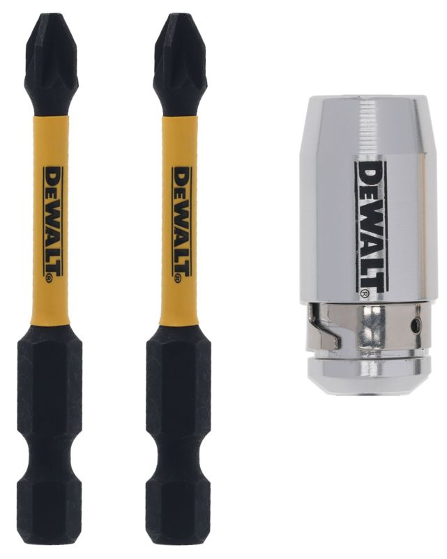 Bity udarowe DeWalt PH2/50 mm 2 sztuki + uchwyt