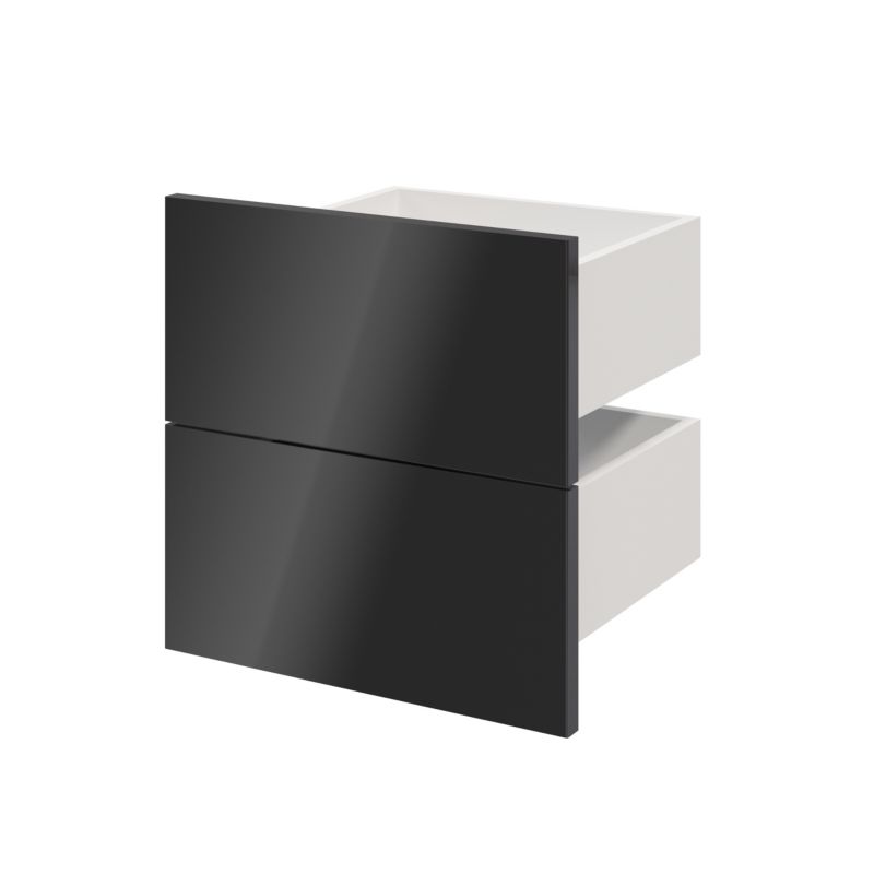 Szuflada zewnętrzna do korpusu 35 x 37,5 cm GoodHome Atomia antracyt połysk 2 szt.