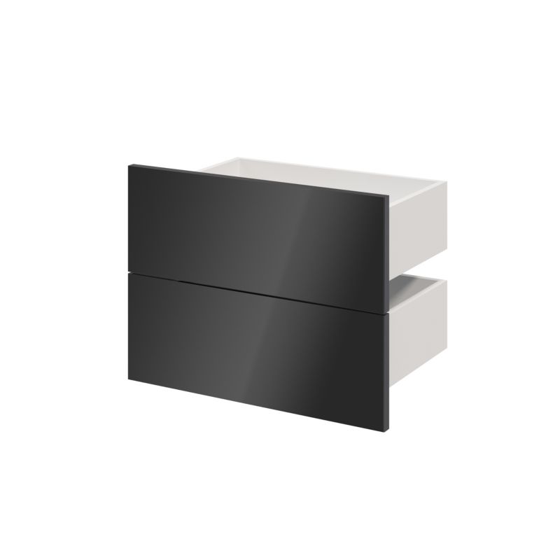 Szuflada zewnętrzna do korpusu 35 x 50 cm GoodHome Atomia antracyt połysk 2 szt.