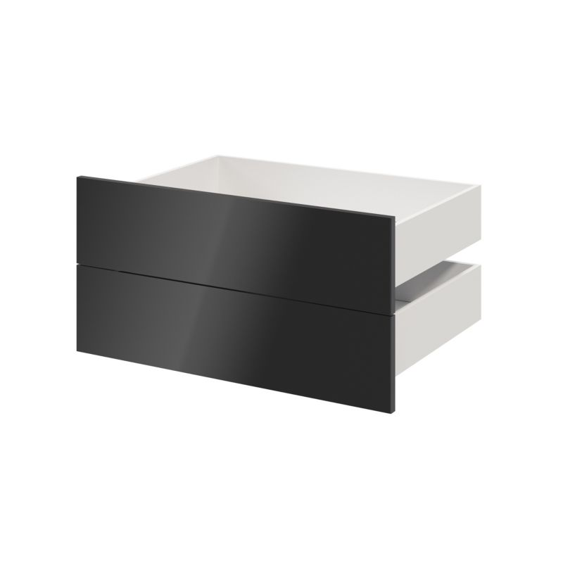 Szuflada zewnętrzna do korpusu 58 x 75 cm GoodHome Atomia antracyt połysk 2 szt.