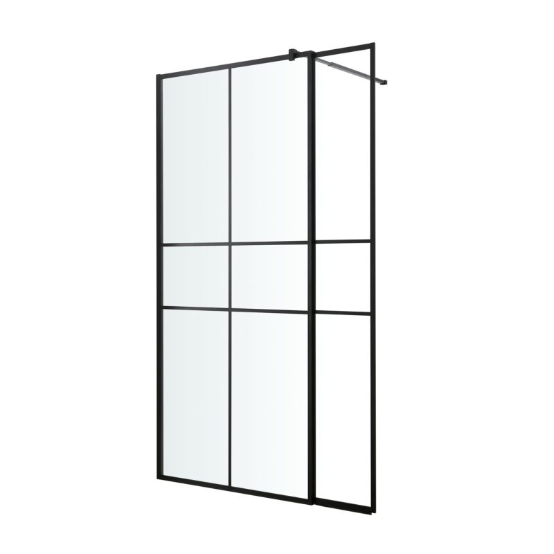 Kabina prysznicowa walk-in GoodHome Ahti 90 + 30 cm czarna