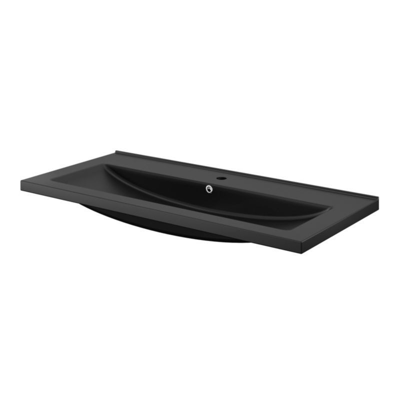 Umywalka ceramiczna GoodHome Nira 101 x 46 x 12,4 cm czarna