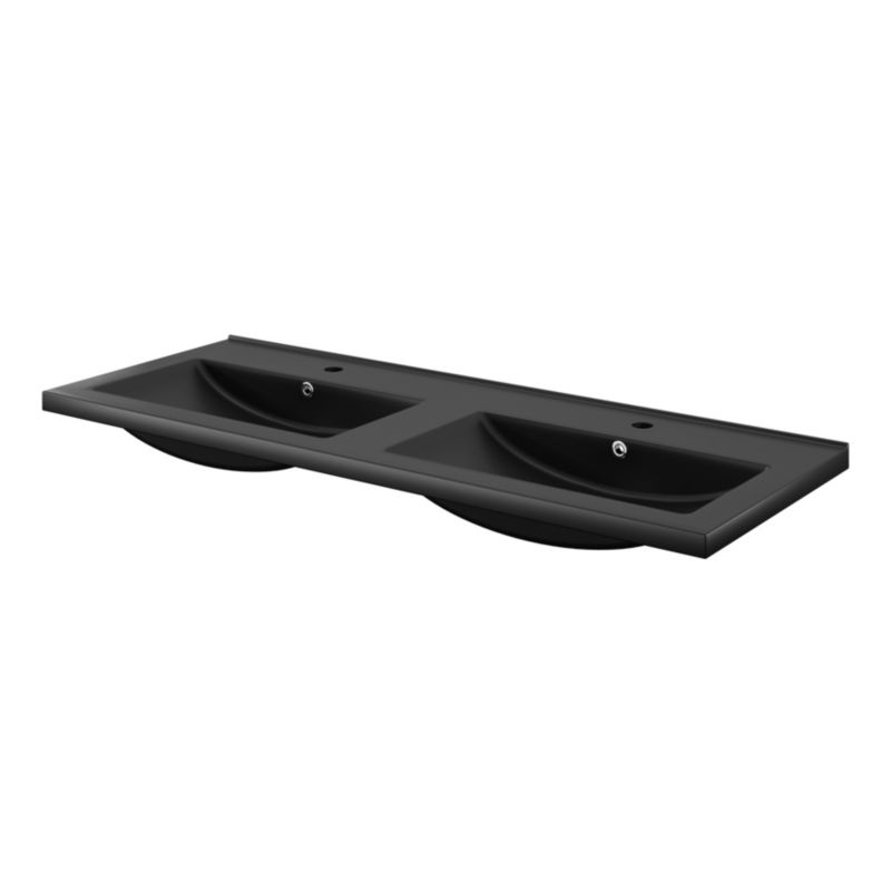 Umywalka ceramiczna GoodHome Nira 121 x 46 x 12,4cm czarna