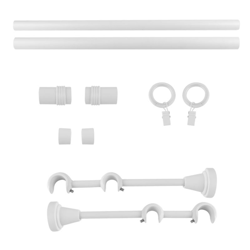 Karnisz podwójny GoodHome Anafi 19/16 mm 240 cm cylinder biały mat