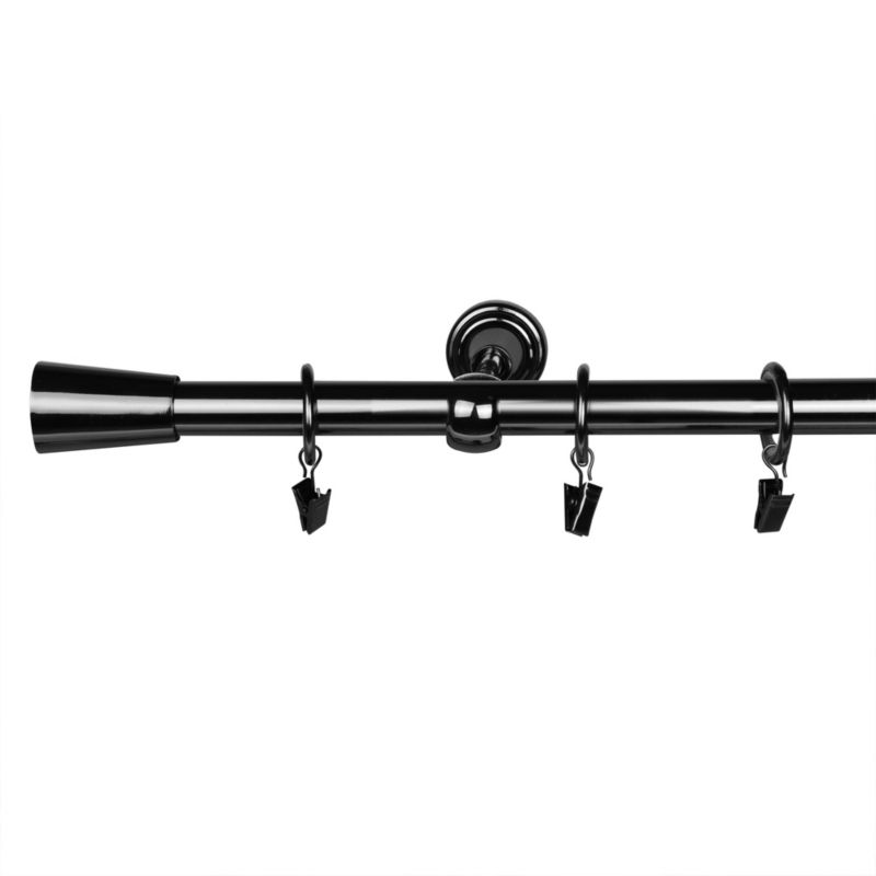 Karnisz pojedynczy GoodHome Kimlos 19 mm 240 cm stożek czarny nikiel