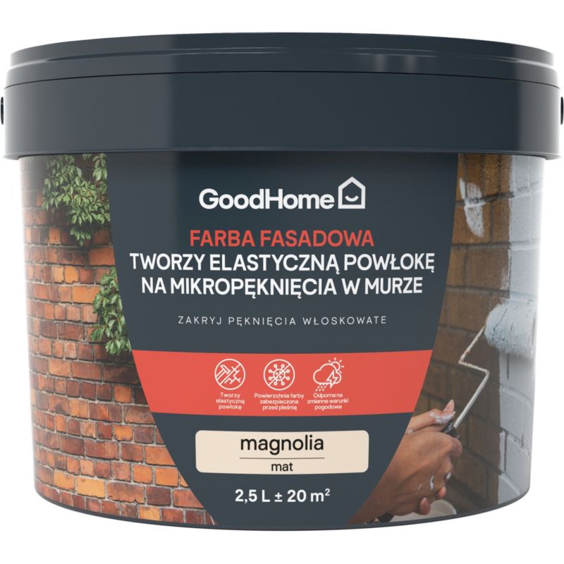 Farba fasadowa GoodHome na mikropęknięcia magnolia 2,5 l
