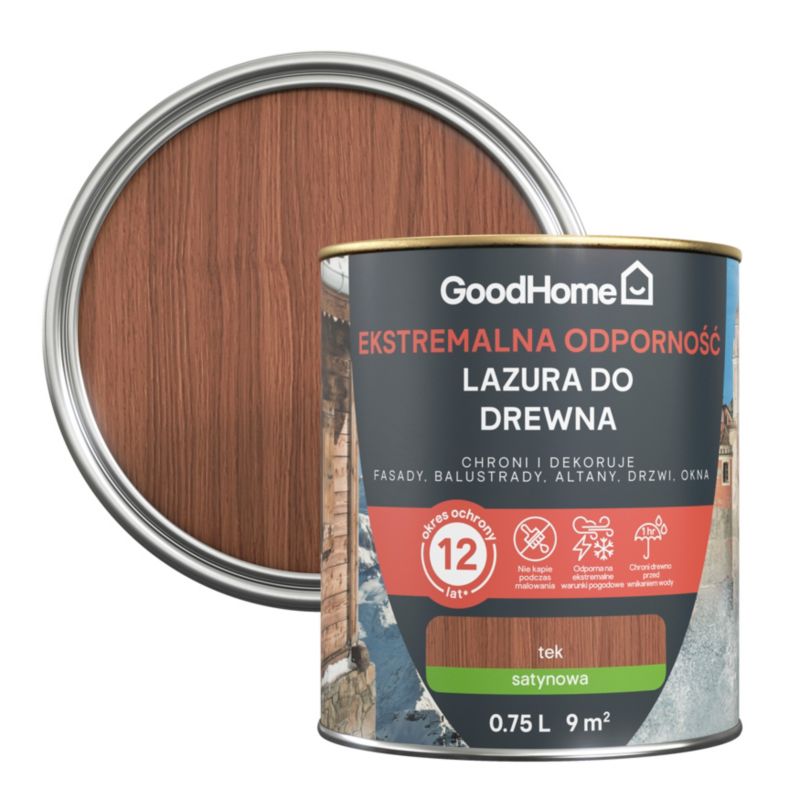 Lazura GoodHome 12 lat teak 0,75 l