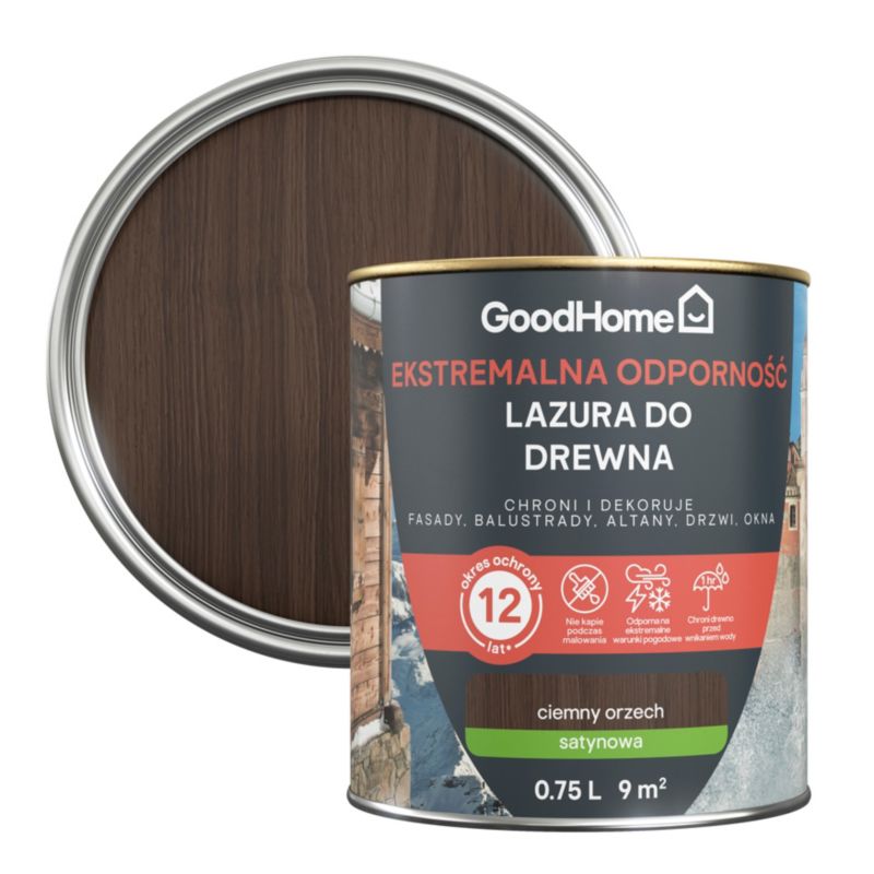 Lazura GoodHome 12 lat orzech 0,75 l