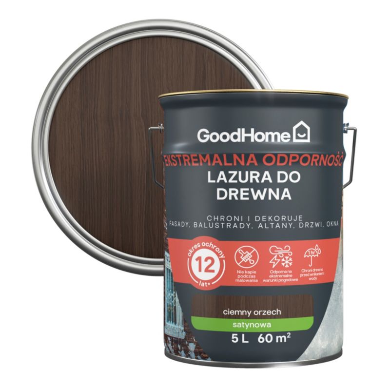 Lazura GoodHome 12 lat ciemny orzech 5 l
