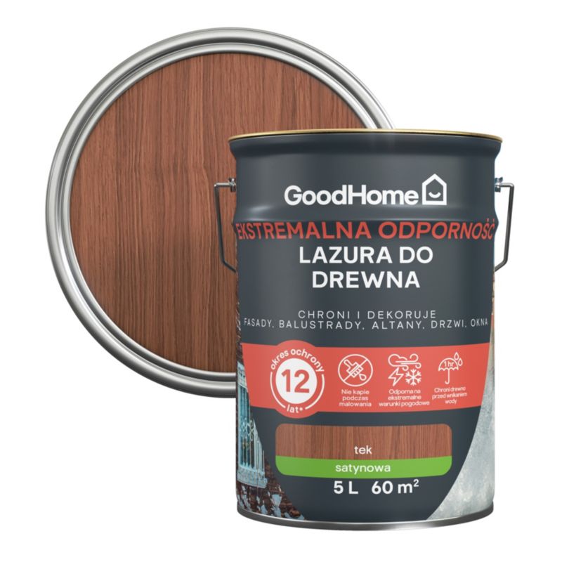 Lazura GoodHome 12 lat teak 5 l