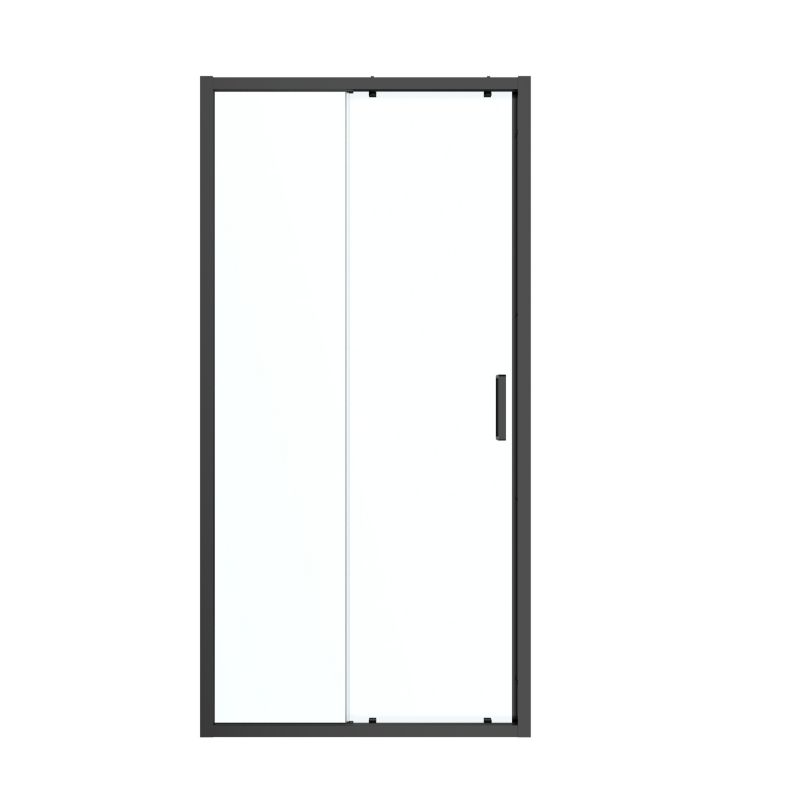 Drzwi prysznicowe przesuwne GoodHome Ledava 140 cm czarne/transparentne