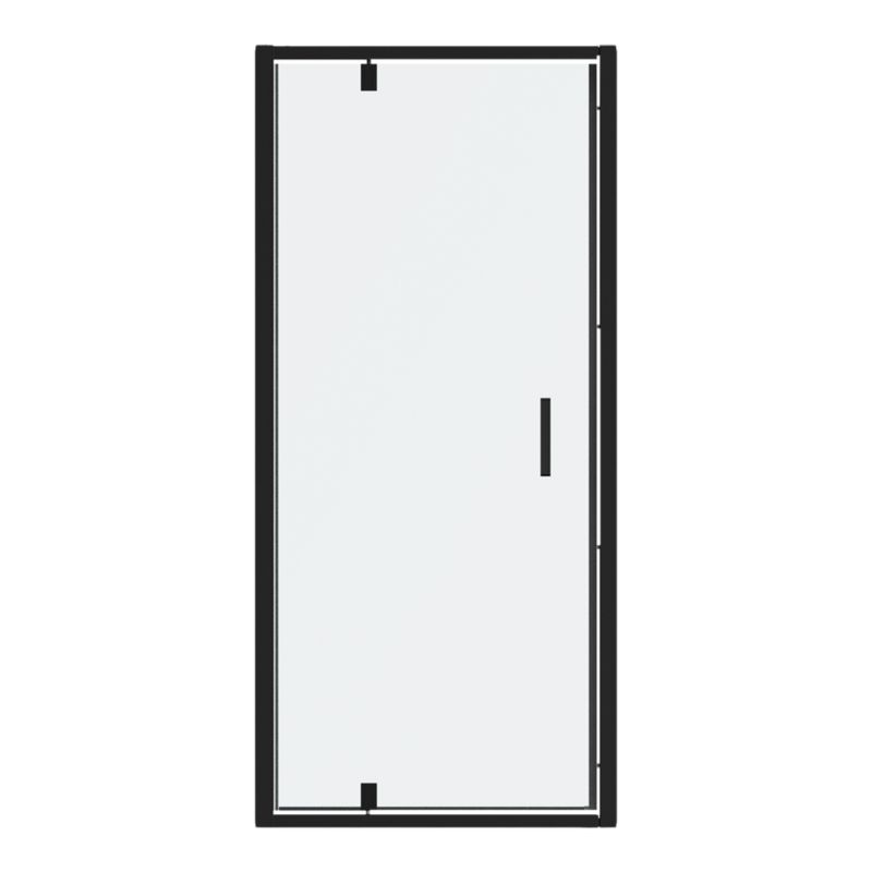 Drzwi prysznicowe uchylne GoodHome Ledava 90 cm czarne matowe / transparentne