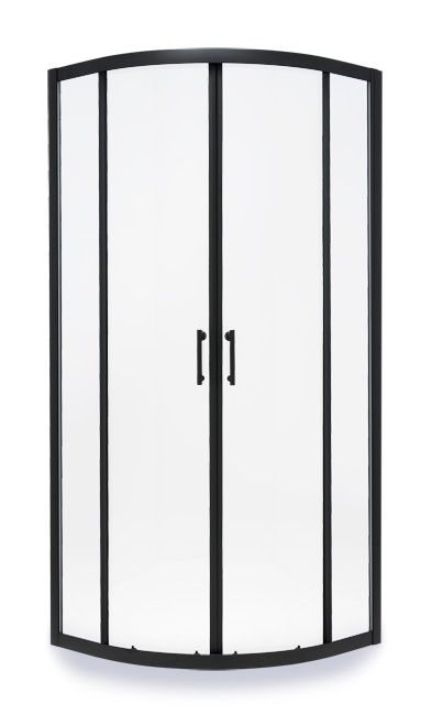 Kabina prysznicowa półokrągła 80 cm czarna/transparentna
