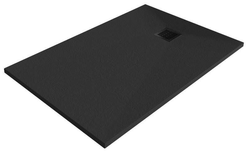 Brodzik konglomeratowy GoodHome Douro 140 x 80 x 3 cm czarny