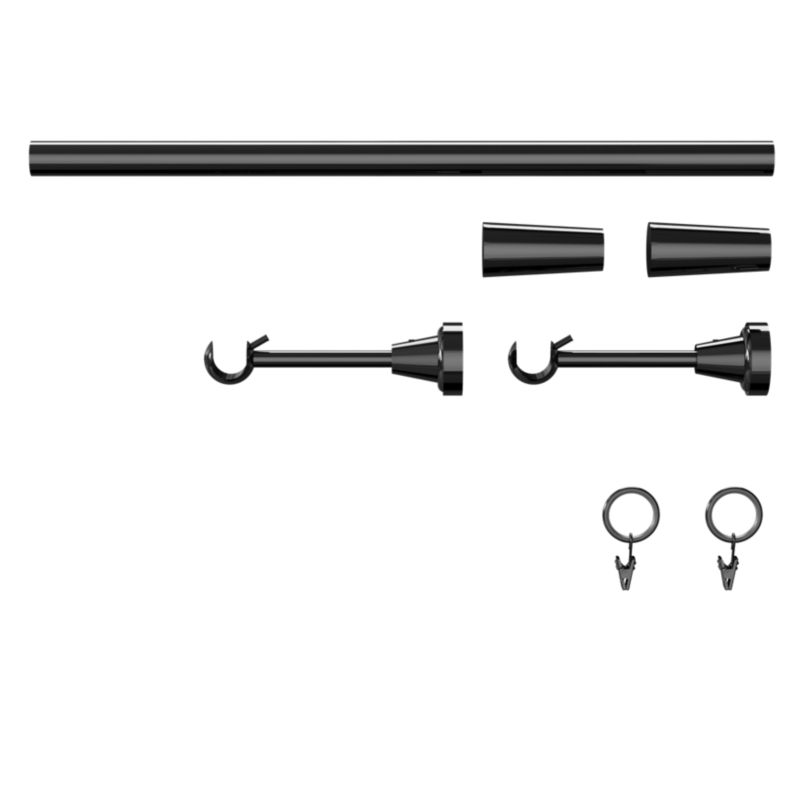Karnisz pojedynczy Goodhome Kimlos 19 mm 160 cm stożek czarny