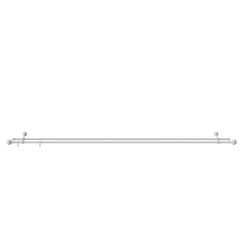 Karnisz podwójny GoodHome Anafi 19 mm 200 cm kula biały