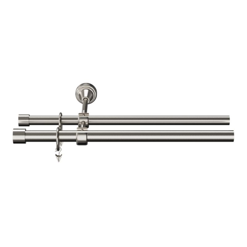 Karnisz podwójny GoodHome Athens II 19 mm 200 cm zakończenie szary
