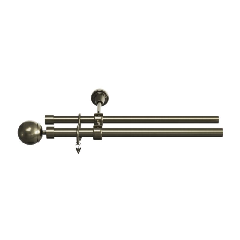 Karnisz podwójny Goodhome Antiki II 19 mm 240 cm kula złoty