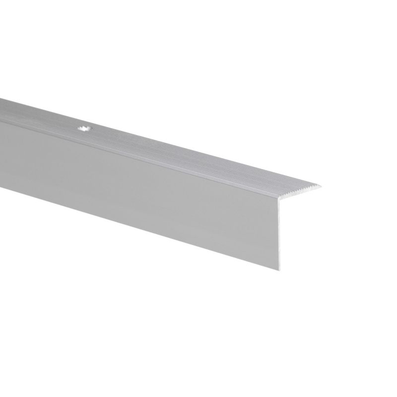 Profil schodowy aluminiowy gładki 2000 x 25 x 6 x 1,5 mm srebrny