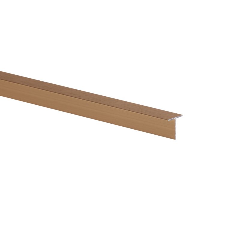 Profil T aluminiowy szczotkowany 2600 x 16 x 16 x 1 mm złoty