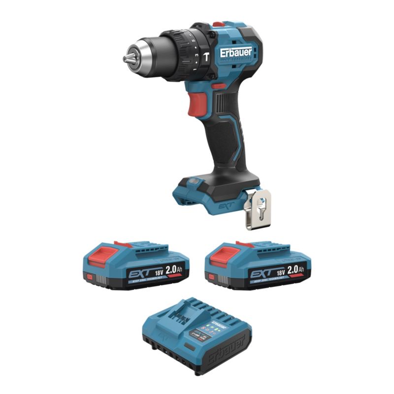 Wiertarko-wkrętarka Erbauer G2 2 x 2 Ah 18 V