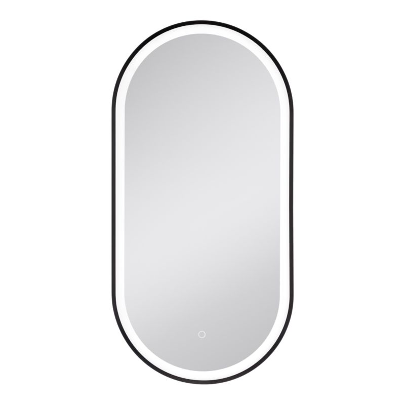 Lustro owalne GoodHome Carder 50 z 100 cm czarne LED