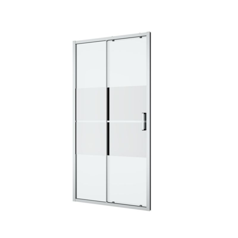 Drzwi prysznicowe przesuwne GoodHome Ledava 100 cm chrom/szkło lustrzane