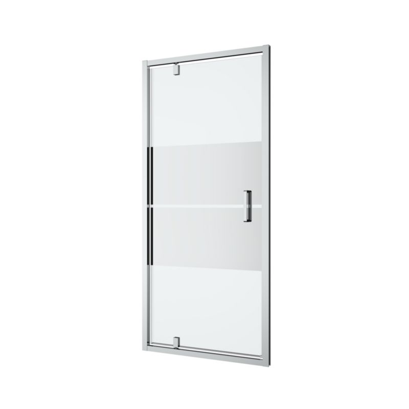 Drzwi prysznicowe wahadłowe GoodHome Ledava 90 cm chrom/szkło lustrzane