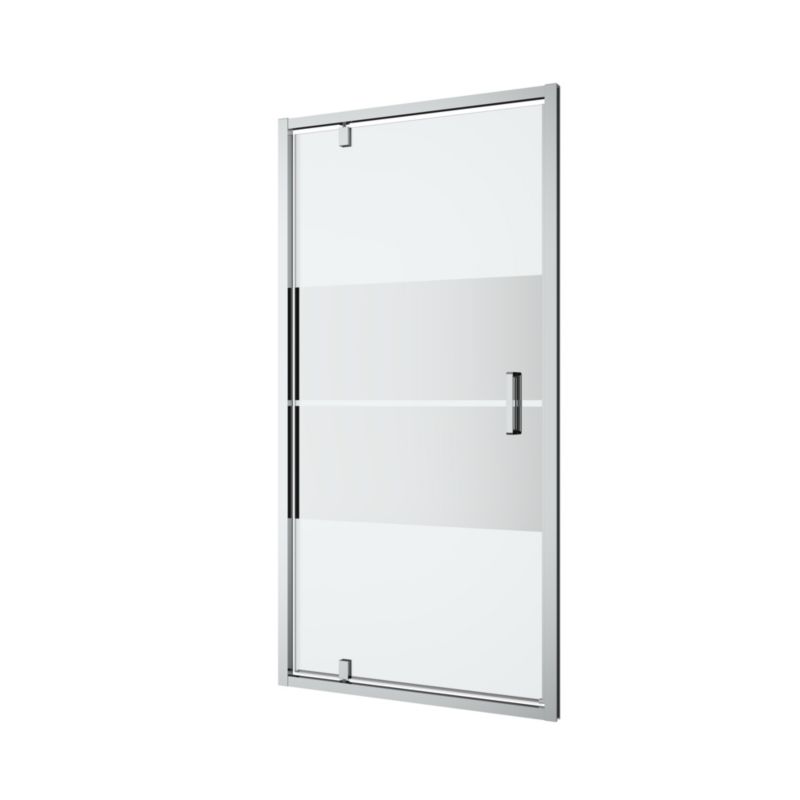 Drzwi prysznicowe wahadłowe GoodHome Ledava 100 cm chrom/szkło lustrzane