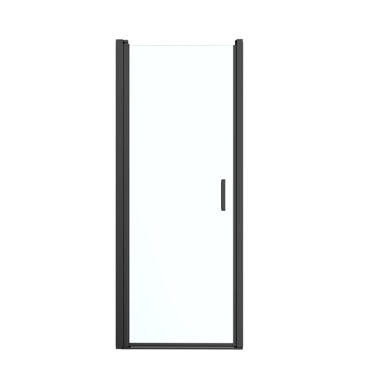 Drzwi prysznicowe uchylne GoodHome Ledava 90 cm czarne/transparentne