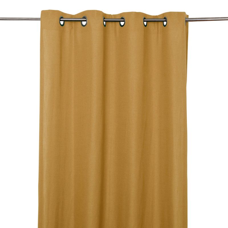 Zasłona z kółkami GoodHome Wiley 140 x 260 cm musztardowa