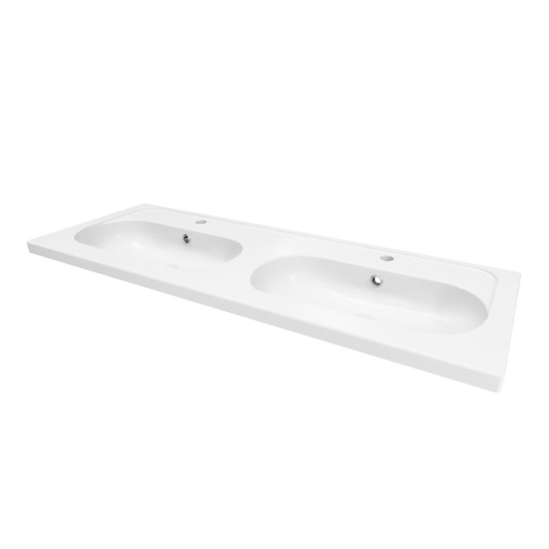 Umywalka meblowa ceramiczna GoodHome Levanna 120 cm biała