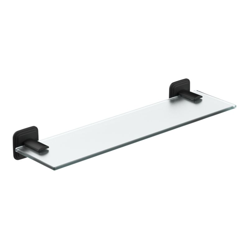 Półka szklana GoodHome Teesta 40 cm czarna