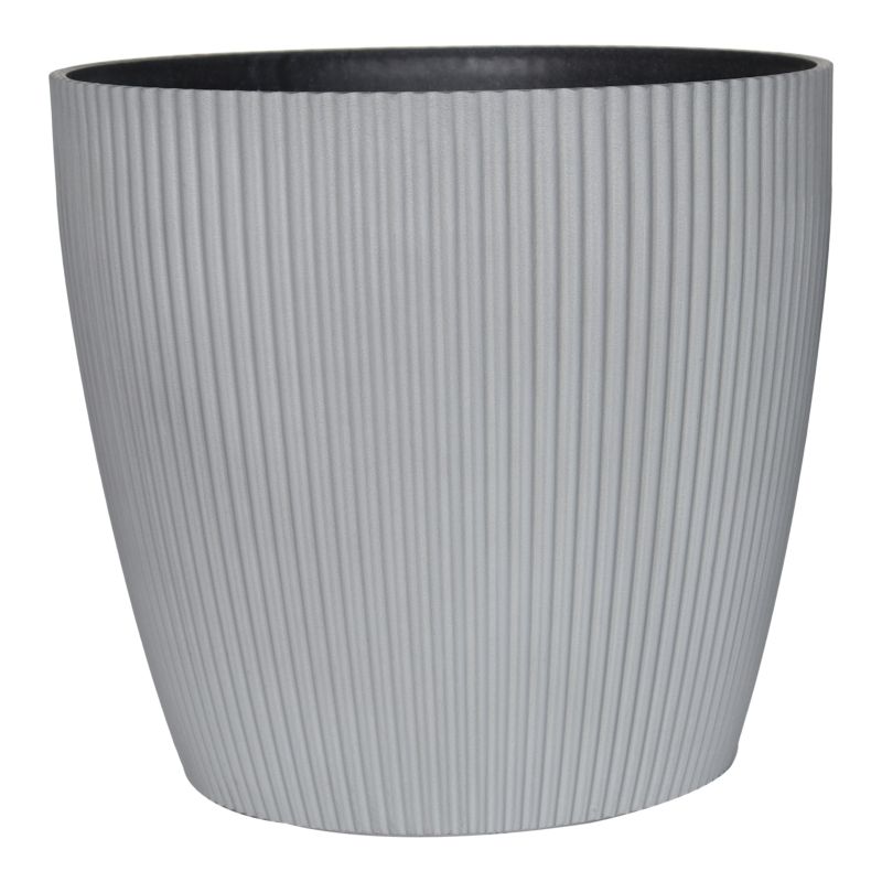 Donica plastikowa pionowe żeberka Verve 43 cm szara