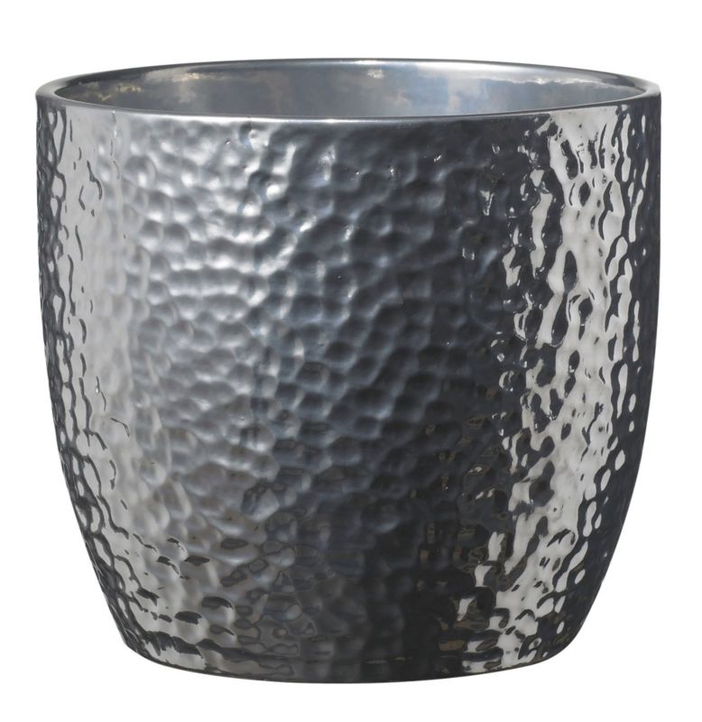Osłonka doniczki Verve Boston srebrna 16 cm